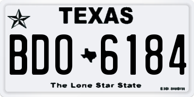 TX license plate BDO6184