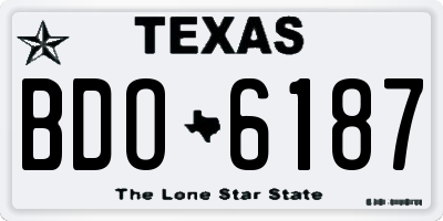 TX license plate BDO6187