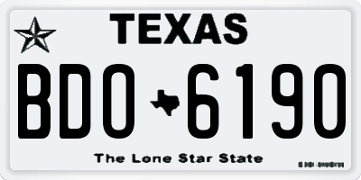 TX license plate BDO6190