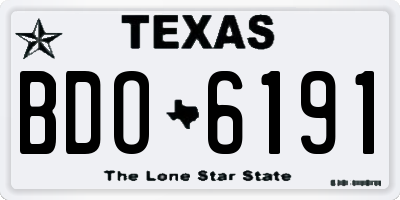 TX license plate BDO6191