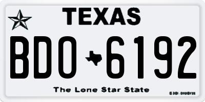 TX license plate BDO6192