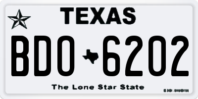 TX license plate BDO6202