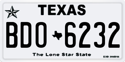 TX license plate BDO6232