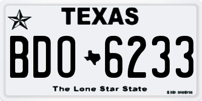 TX license plate BDO6233