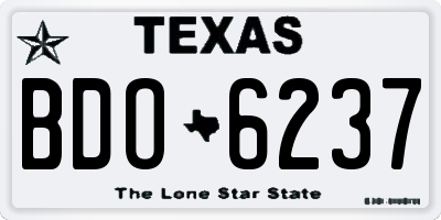 TX license plate BDO6237