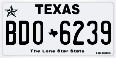 TX license plate BDO6239