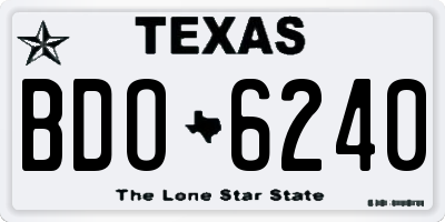 TX license plate BDO6240