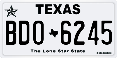 TX license plate BDO6245
