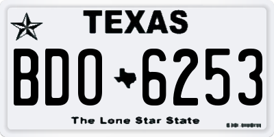 TX license plate BDO6253