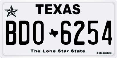 TX license plate BDO6254