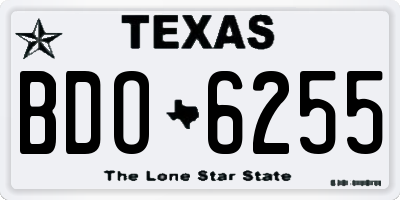 TX license plate BDO6255