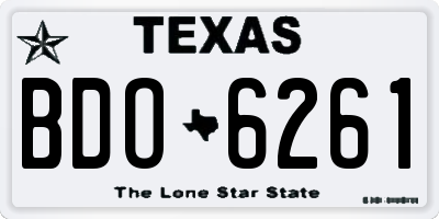 TX license plate BDO6261