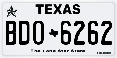TX license plate BDO6262