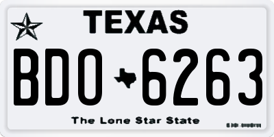 TX license plate BDO6263