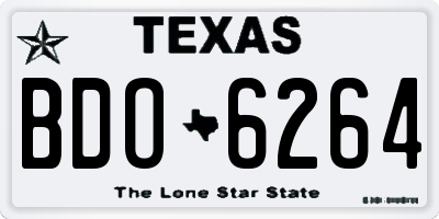 TX license plate BDO6264