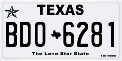 TX license plate BDO6281