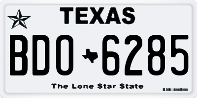 TX license plate BDO6285