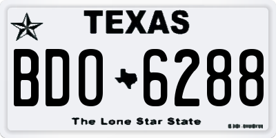 TX license plate BDO6288
