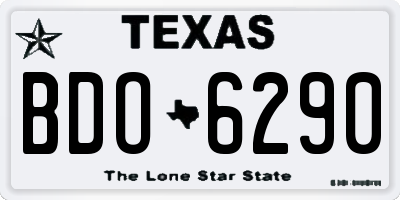 TX license plate BDO6290