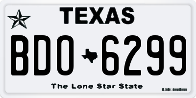 TX license plate BDO6299