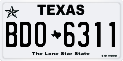 TX license plate BDO6311