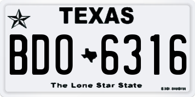 TX license plate BDO6316