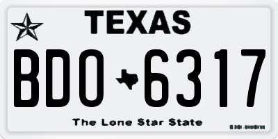 TX license plate BDO6317