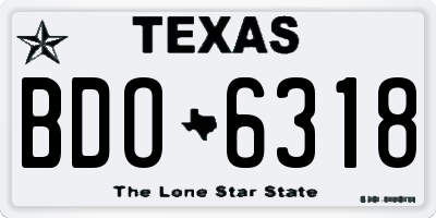 TX license plate BDO6318