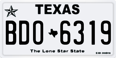 TX license plate BDO6319