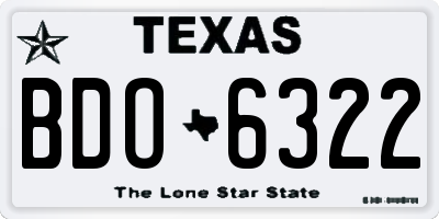 TX license plate BDO6322