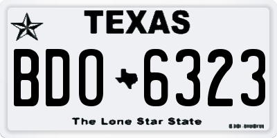 TX license plate BDO6323