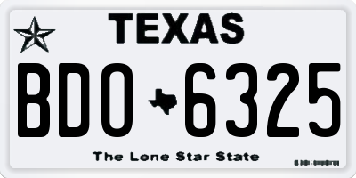 TX license plate BDO6325