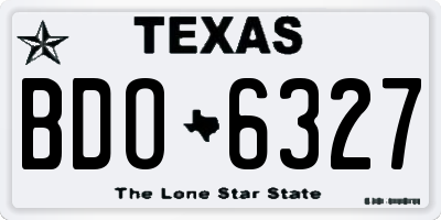 TX license plate BDO6327