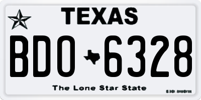 TX license plate BDO6328