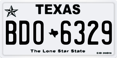 TX license plate BDO6329