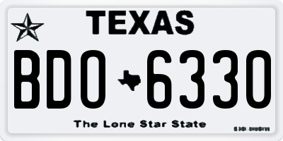 TX license plate BDO6330
