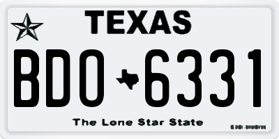TX license plate BDO6331
