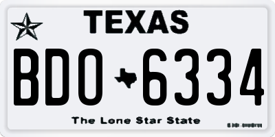 TX license plate BDO6334