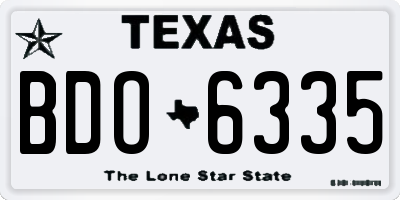 TX license plate BDO6335