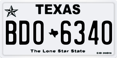 TX license plate BDO6340