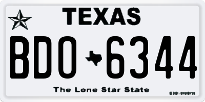 TX license plate BDO6344