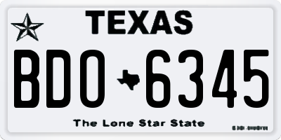 TX license plate BDO6345