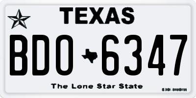 TX license plate BDO6347