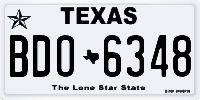 TX license plate BDO6348