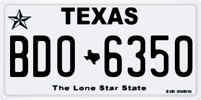 TX license plate BDO6350