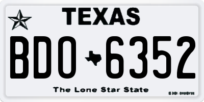 TX license plate BDO6352