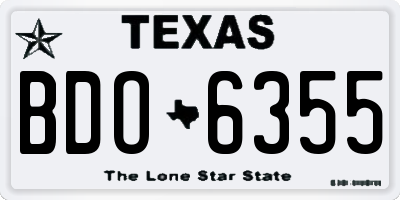 TX license plate BDO6355
