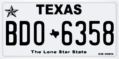 TX license plate BDO6358