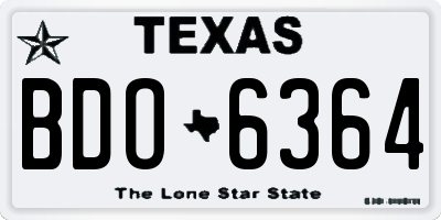 TX license plate BDO6364