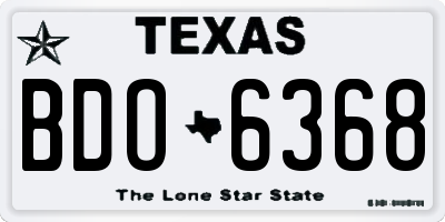 TX license plate BDO6368